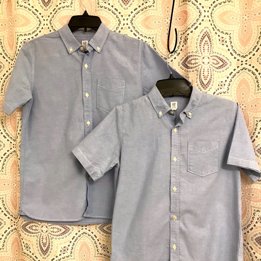 2 Boys Gap Oxford short sleeve blue button down
